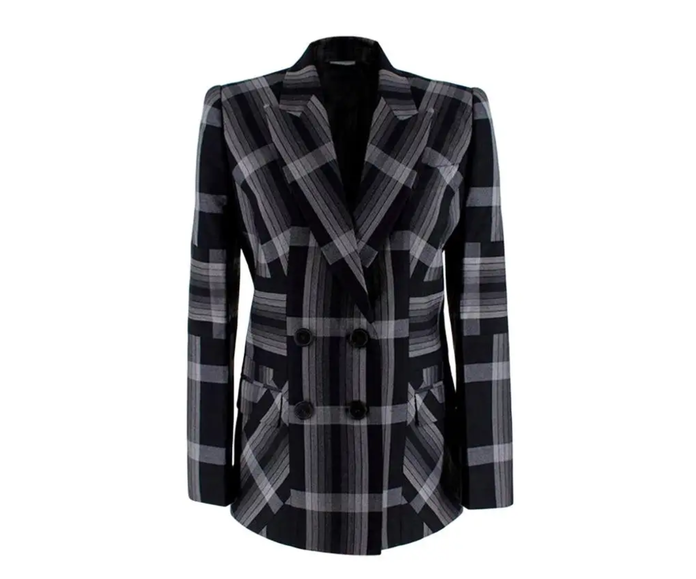 Grey with Black Alexander McQueen Blazer view from the front.